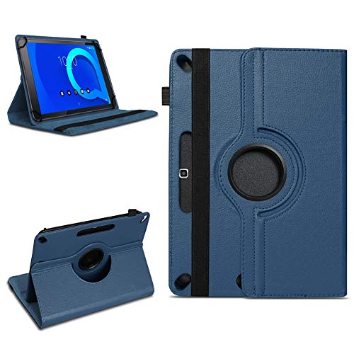 NAmobile Schutzhülle kompatibel für Alcatel 3T 10 Tablet Tasche Kunstleder Hülle Standfunktion 360° Drehbar Schutz Cover Universal Case, Farben:Blau von NAmobile