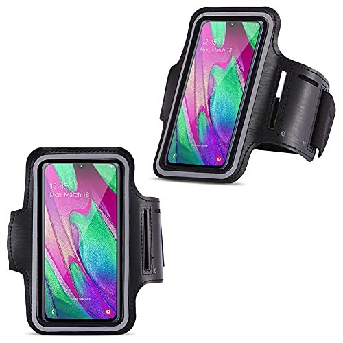 NAmobile Schutzhülle kompatibel für Samsung Galaxy A40 2019 Handy Lauf Tasche Armcase Sportarmband Jogging Fitnesscase Hülle Schwarz von NAmobile