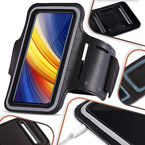 NAmobile Schutzhülle kompatibel für Xiaomi Poco X3 Pro Handy Lauf Tasche Sportarmband Jogging Fitness Case Hülle Schwarz von NAmobile