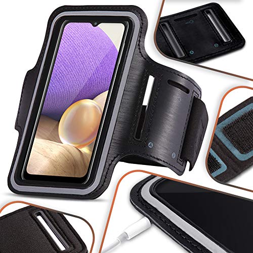 Schutzhülle kompatibel mit Samsung Galaxy A56 Handy Tasche Schwarz Sportarmband Jogging Fitness Hülle Schutz Cover Armbandtasche Fitnesstasche von NAmobile