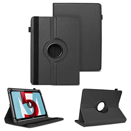 NAmobile Schutzhülle kompatibel mit XGODY P60 / P60 Pro Tablet Hülle Tasche Standfunktion 360° Drehbar Cover Universal Case, Farben:Schwarz von NAmobile