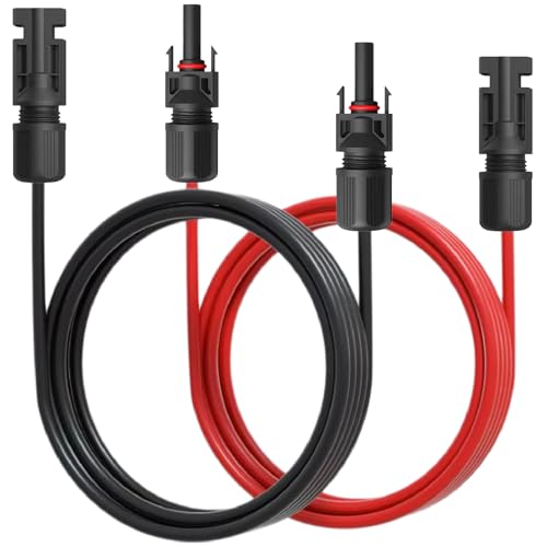 NAmobile Solar Verlängerungskabel für Solarpanel - Solarstecker Solarkabel für Solarmodule - Photovoltaik-Stecker - Kabel 4 mm² / 6 mm² - TÜV, Länge:2X 3m 4mm², Steuersatz:19% von NAmobile