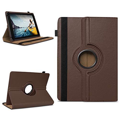 NAmobile Tablet Schutzhülle kompatibel für Medion Lifetab E10530 aus Kunstleder Hülle Tasche Standfunktion 360° Drehbar Cover Universal Case, Farben:Braun von NAmobile