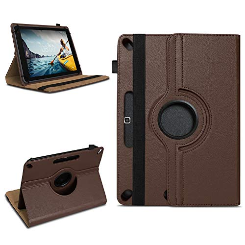 NAmobile Tablet Schutzhülle kompatibel für Medion Lifetab P10710 Tasche Kunstleder Schutz Hülle Standfunktion 360 Drehbar Cover 10 Zoll Universal Case, Farben:Braun von NAmobile