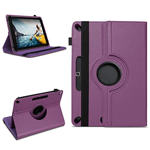 NAmobile Tablet Schutzhülle kompatibel für Medion Lifetab P10710 Tasche Kunstleder Schutz Hülle Standfunktion 360 Drehbar Cover 10 Zoll Universal Case, Farben:Lila von NAmobile