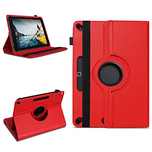NAmobile Tablet Schutzhülle kompatibel für Medion Lifetab X10311 X10302 P10400 aus Kunst-Leder Hülle Universal Tasche Standfunktion 360 Drehbar, Farben:Rot von NAmobile