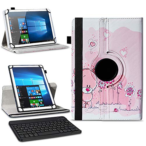 NAmobile Tablet Schutzhülle kompatibel für Samsung Galaxy Tab A8 aus Kunstleder Hülle Tasche Bluetooth Tastatur QWERTZ Standfunktion Drehbar Cover Universal Case, Farben:Motiv 1 von NAmobile