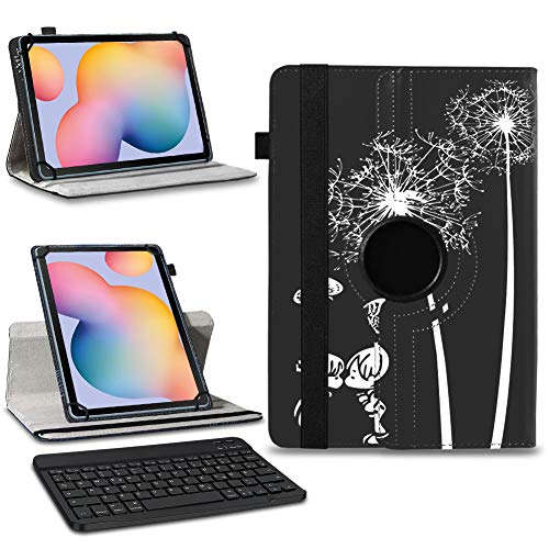 NAmobile Tablet Schutzhülle kompatibel mit Samsung Galaxy Tab A9+/ A9 Plus 11 Zoll Kunstleder Bluetooth Hülle Tastatur Tasche 360° Drehbar QWERTZ Layout, Farben:Motiv 12 von NAmobile