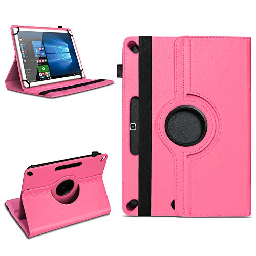 NAmobile Tablet Tasche für 10-10.1 Zoll Hülle hochwertiges Kunstleder mit Standfunktion 360 Drehbar Case Universal 10.1 Zoll Cover, Farben:Pink von NAmobile