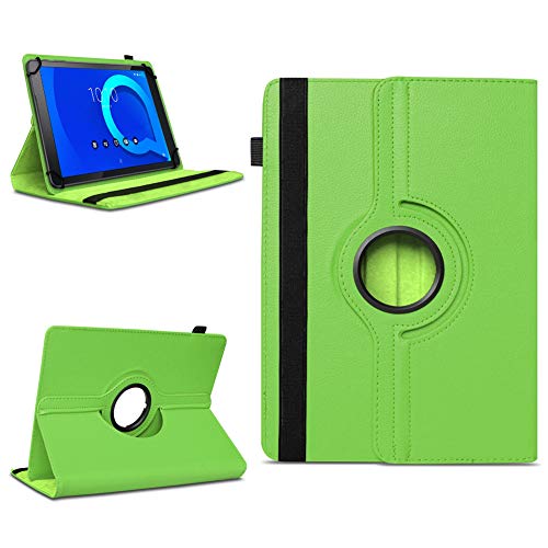 NAmobile Tablet Tasche kompatibel für Alcatel 3T 10 Schutzhülle Kunstleder Hülle Standfunktion 360° Drehbar Cover Universal Schutz Case, Farben:Grün von NAmobile