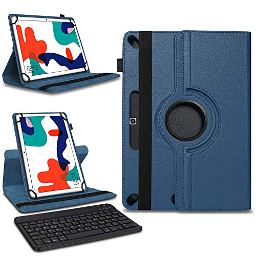 NAmobile Tablet Tasche kompatibel für Huawei MatePad 10.4 Schutzhülle Bluetooth Tastatur QWERTZ Keyboard Kunstleder Universal Hülle Standfunktion 360 Drehbar, Farben:Blau von NAmobile