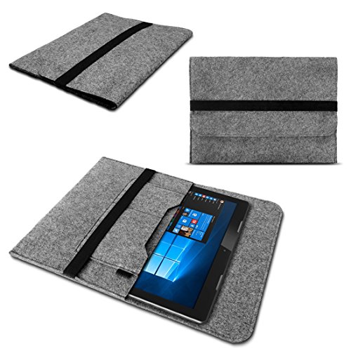 NAmobile Tablet Tasche kompatibel für Lenovo Tab P12 12.7 Zoll Grau Dunkelgrau Sleeve Hülle Filz Cover Schutzhülle, Farbe:Grau von NAmobile