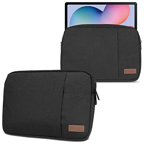 NAmobile Tablet Tasche kompatibel mit Samsung Galaxy Tab S9 S8 S7 Plus/FE 5G 12,4 Zoll Hülle Tasche in Schwarz oder Grau Laptop Schutzhülle Case Cover Etui, Farbe:Schwarz von NAmobile