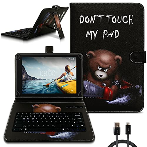 NAmobile Tastatur Hülle QWERTZ Bluetooth kompatibel mit Medion Lifetab P10752 Schutzhülle Cover Tablet Tasche 10 Zoll Case Keyboard kabellos Ultra deutsches Layout, Farben:Motiv 2 von NAmobile