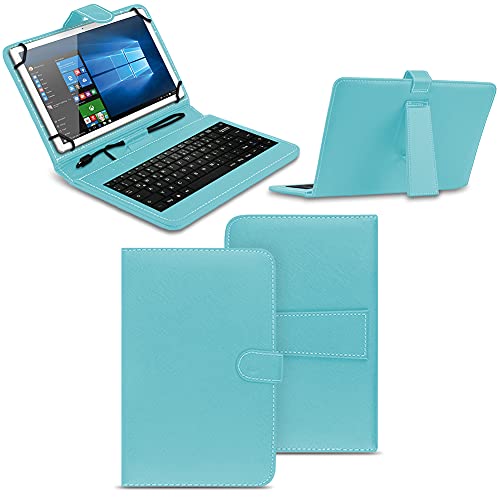 NAmobile Tastatur Schutzhülle kompatibel mit Xiaomi Redmi Pad SE Tasche Keyboard USB Hülle QWERTZ Standfunktion Universal Cover, Farben:Türkis von NAmobile