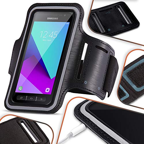 Schutzhülle kompatibel für Samsung Galaxy Handy Hülle Schwarz Lauf Tasche Jogging Fitness Case Armcase Sportarmband, Smartphone:Samsung Galaxy S10e von NAmobile