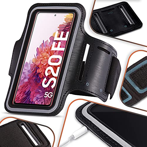 Schutzhülle kompatibel für Samsung Galaxy S20 FE / 5G Handy Lauf Tasche Sportarmband Jogging Fitness Case Hülle Schwarz von NAmobile