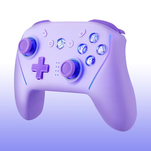 NBCP Controller für Switch, kabelloser Pro Controller für Switch Lite, Switch Remote-Gamepad Joystick, Dual VibrationGyro/Vibration/Turbo/NFC/Wake-Up/Screenshot (Lila) von NBCP