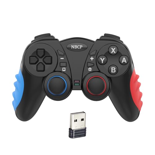Wireless Controller für Switch,Switch Controller Pro kompatibel mit Switch/PS3/PC/Androd,Switch Controller mit Eine Schlüsselpaarung Aufwachen Vibration,2,4-GHz-Wireless Verbindung (Blau und Rot) von NBCP