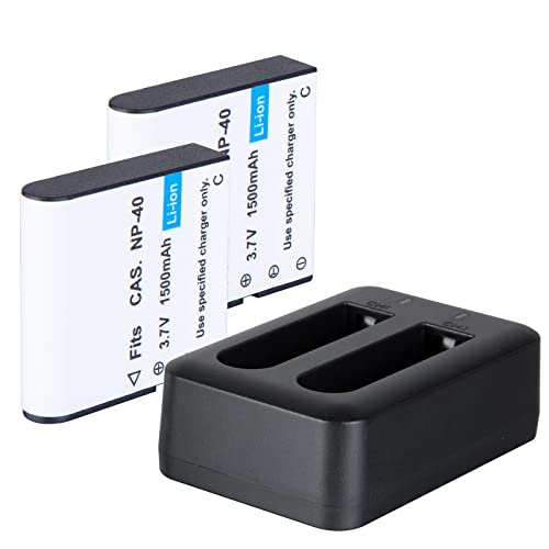 Kamera-Akku, 1500mAh wiederaufladbarer Akku (2er-Pack) mit USB-Doppelladegerät für Kamera von NBD