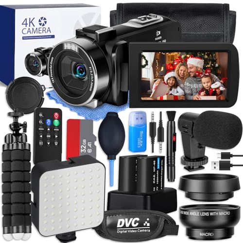 NBD 4K Camcorder Videokamera 60 fps / 48 MP Autofokus für Kamera - Tragbare & kompakte Digitalkamera mit Nachtsicht, WiFi, Fernbedienung, Weitwinkelobjektiv, Makroobjektiv, Stativ&Externes NB-2409 NBD 4K Camcorder Videokamera 60 fps / 48 MP Autofokus für Kamera - Tragbare & kompakte Digitalkamera mit Nachtsicht, WiFi, Fernbedienung, Weitwinkelobjektiv, Makroobjektiv, Stativ&Externes NB-2409 von NBD