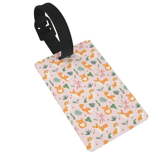 Leichte, kleine Gepäckanhänger mit Corgi-Druck, niedliches und einzigartiges Reisezubehör, abnehmbarer Riemen Leichte, kleine Gepäckanhänger mit Corgi-Druck, niedliches und einzigartiges Reisezubehör, abnehmbarer Riemen von NBRIEU