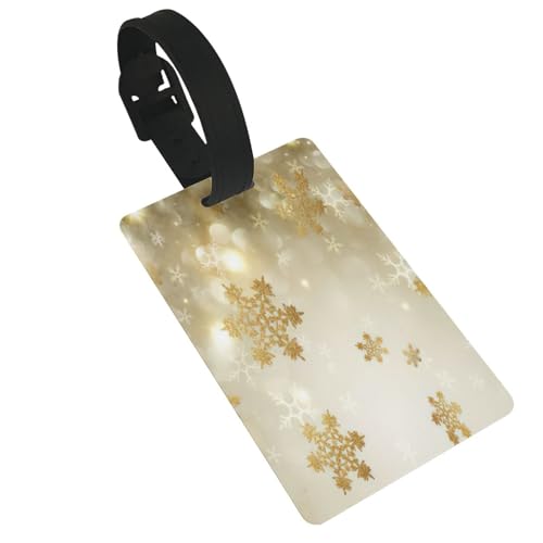 Leichte Gepäckanhänger aus goldfarbener Seide mit Weihnachtsdruck, niedliches und einzigartiges Reisezubehör, abnehmbarer Riemen Leichte Gepäckanhänger aus goldfarbener Seide mit Weihnachtsdruck, niedliches und einzigartiges Reisezubehör, abnehmbarer Riemen von NBRIEU