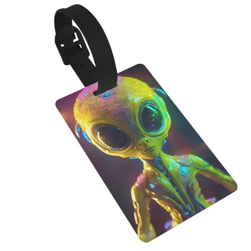 Leichte Gepäckanhänger mit Alien-Planeten-Druck, niedliches und einzigartiges Reisezubehör, abnehmbarer Gurt Leichte Gepäckanhänger mit Alien-Planeten-Druck, niedliches und einzigartiges Reisezubehör, abnehmbarer Gurt von NBRIEU