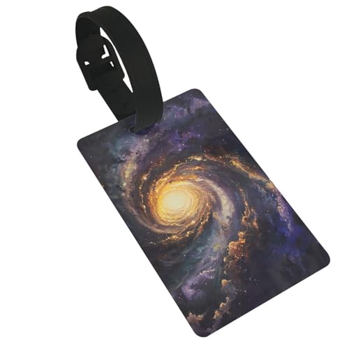 Leichte Gepäckanhänger mit Galaxy-Druck, niedliches und einzigartiges Reisezubehör, abnehmbarer Riemen Leichte Gepäckanhänger mit Galaxy-Druck, niedliches und einzigartiges Reisezubehör, abnehmbarer Riemen von NBRIEU