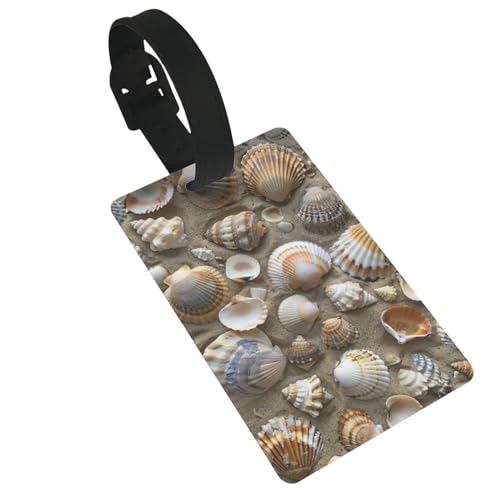Leichte Gepäckanhänger mit Muschelsanddruck, niedliches und einzigartiges Reisezubehör, abnehmbarer Gurt von NBRIEU