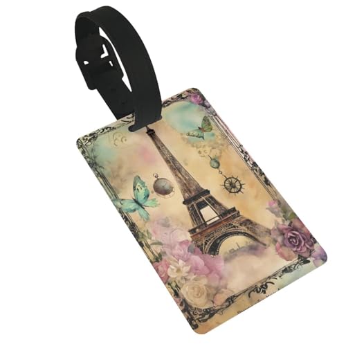 Leichte Gepäckanhänger mit Pariser Eiffelturm-Druck, niedliches und einzigartiges Reisezubehör, abnehmbarer Schultergurt Leichte Gepäckanhänger mit Pariser Eiffelturm-Druck, niedliches und einzigartiges Reisezubehör, abnehmbarer Schultergurt von NBRIEU