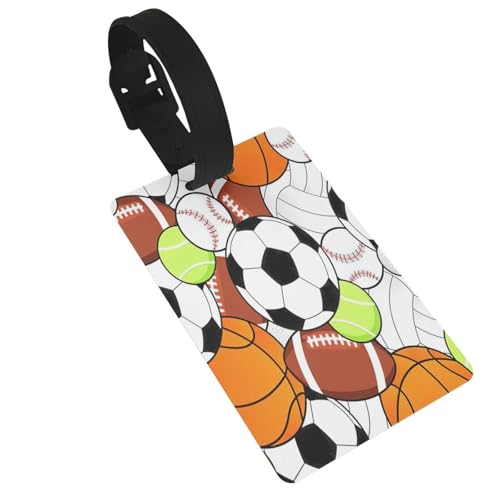 Leichte Gepäckanhänger mit Sportball-Print, niedliches und einzigartiges Reisezubehör, abnehmbarer Gurt Leichte Gepäckanhänger mit Sportball-Print, niedliches und einzigartiges Reisezubehör, abnehmbarer Gurt von NBRIEU