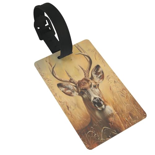 Leichte Gepäckanhänger mit Wildhirsch-Druck, niedliches und einzigartiges Reisezubehör, abnehmbarer Schultergurt Leichte Gepäckanhänger mit Wildhirsch-Druck, niedliches und einzigartiges Reisezubehör, abnehmbarer Schultergurt von NBRIEU