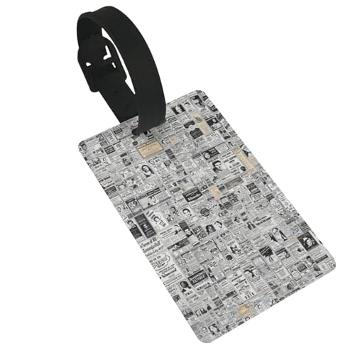 Leichte Gepäckanhänger mit Zeitungsaufdruck, niedliches und einzigartiges Reisezubehör, abnehmbarer Riemen Leichte Gepäckanhänger mit Zeitungsaufdruck, niedliches und einzigartiges Reisezubehör, abnehmbarer Riemen von NBRIEU