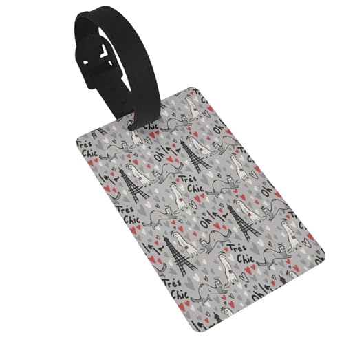 Leichte Gepäckanhänger mit französischem Frettchen-Motiv, niedliches und einzigartiges Reisezubehör, abnehmbarer Riemen Leichte Gepäckanhänger mit französischem Frettchen-Motiv, niedliches und einzigartiges Reisezubehör, abnehmbarer Riemen von NBRIEU