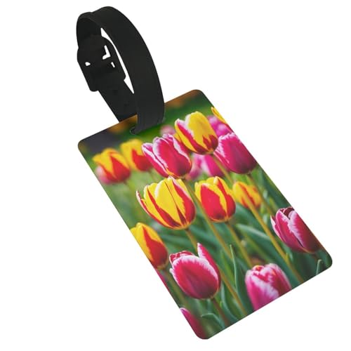 Leichte Gepäckanhänger mit rosa Tulpenmuster, niedliches und einzigartiges Reisezubehör, abnehmbarer Riemen Leichte Gepäckanhänger mit rosa Tulpenmuster, niedliches und einzigartiges Reisezubehör, abnehmbarer Riemen von NBRIEU