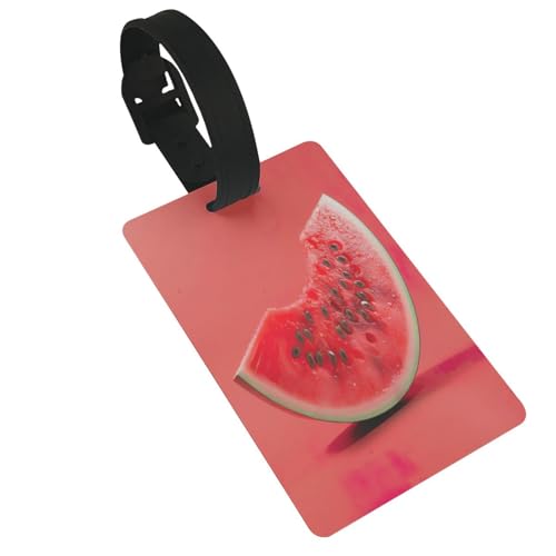 Leichte Gepäckanhänger mit rotem Wassermelonenmuster, niedliches und einzigartiges Reisezubehör, abnehmbarer Gurt Leichte Gepäckanhänger mit rotem Wassermelonenmuster, niedliches und einzigartiges Reisezubehör, abnehmbarer Gurt von NBRIEU