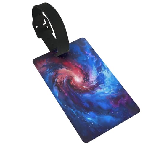 Leichte Gepäckanhänger mit rotem und blauem Galaxy-Druck, niedliches und einzigartiges Reisezubehör, abnehmbarer Gurt Leichte Gepäckanhänger mit rotem und blauem Galaxy-Druck, niedliches und einzigartiges Reisezubehör, abnehmbarer Gurt von NBRIEU