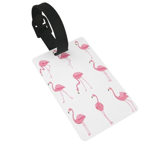 Leichte Gepäckanhänger mit weißem Flamingo-Print, süßes und einzigartiges Reisezubehör, abnehmbarer Gurt Leichte Gepäckanhänger mit weißem Flamingo-Print, süßes und einzigartiges Reisezubehör, abnehmbarer Gurt von NBRIEU