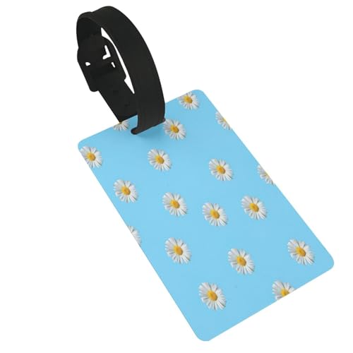 Leichte kleine Gepäckanhänger mit Gänseblümchen-Aufdruck, niedliches und einzigartiges Reisezubehör, abnehmbarer Gurt von NBRIEU