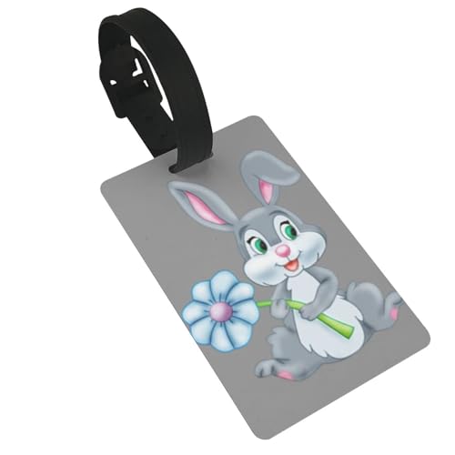 Leichte und lustige Kofferanhänger mit Osterhasenmotiv, niedliches und einzigartiges Reisezubehör, abnehmbarer Gurt von NBRIEU