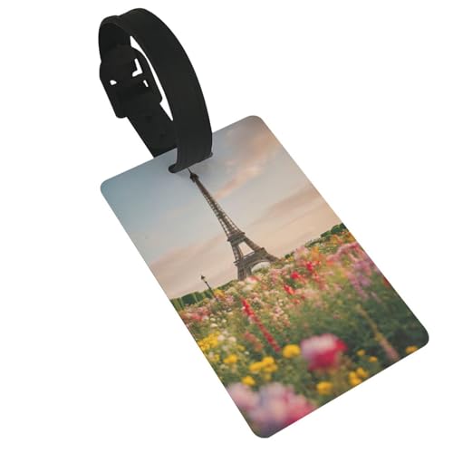 Leichter, schöner Gepäckanhänger mit Eiffelturm-Motiv, niedliches und einzigartiges Reisezubehör, abnehmbarer Riemen von NBRIEU