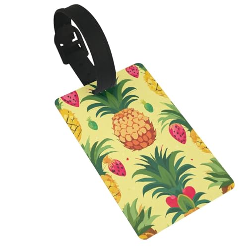 Leichter Gepäckanhänger mit Ananas-Druck, niedliches und einzigartiges Reisezubehör, abnehmbarer Gurt Leichter Gepäckanhänger mit Ananas-Druck, niedliches und einzigartiges Reisezubehör, abnehmbarer Gurt von NBRIEU
