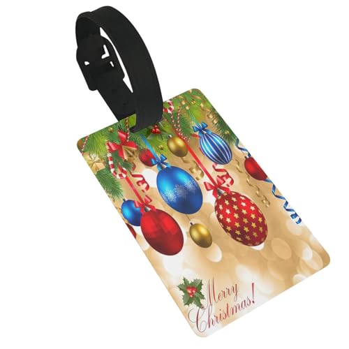 Leichter Gepäckanhänger mit Aufschrift "Merry Christmas", niedliches und einzigartiges Reisezubehör, abnehmbarer Gurt von NBRIEU