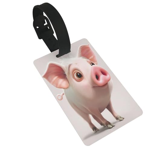 Leichter Gepäckanhänger mit Cartoon-Schweine-Druck, niedliches und einzigartiges Reisezubehör, abnehmbarer Gurt Leichter Gepäckanhänger mit Cartoon-Schweine-Druck, niedliches und einzigartiges Reisezubehör, abnehmbarer Gurt von NBRIEU