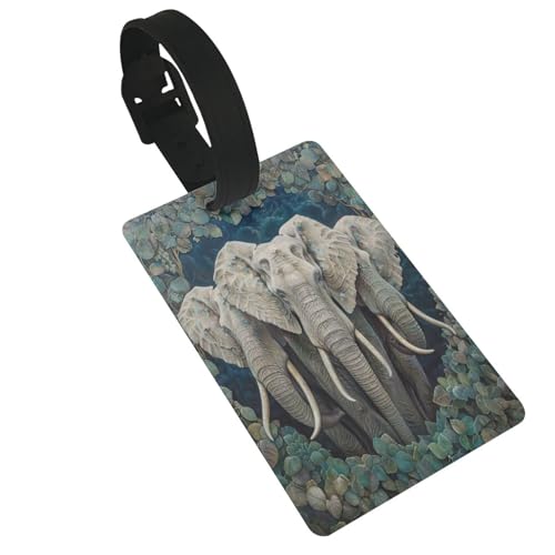 Leichter Gepäckanhänger mit Elefanten-Kunstdruck, niedliches und einzigartiges Reisezubehör, abnehmbarer Gurt Leichter Gepäckanhänger mit Elefanten-Kunstdruck, niedliches und einzigartiges Reisezubehör, abnehmbarer Gurt von NBRIEU