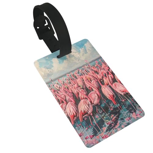 Leichter Gepäckanhänger mit Flamingo-Druck, niedliches und einzigartiges Reisezubehör, abnehmbarer Gurt Leichter Gepäckanhänger mit Flamingo-Druck, niedliches und einzigartiges Reisezubehör, abnehmbarer Gurt von NBRIEU
