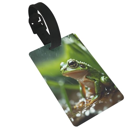 Leichter Gepäckanhänger mit Frosch- und Regenaufdruck, niedliches und einzigartiges Reisezubehör, abnehmbarer Gurt Leichter Gepäckanhänger mit Frosch- und Regenaufdruck, niedliches und einzigartiges Reisezubehör, abnehmbarer Gurt von NBRIEU