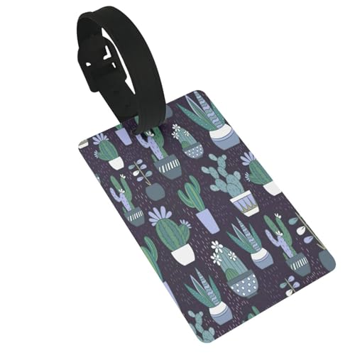 Leichter Gepäckanhänger mit Kaktus-Sukkulenten-Druck, niedliches und einzigartiges Reisezubehör, abnehmbarer Riemen Leichter Gepäckanhänger mit Kaktus-Sukkulenten-Druck, niedliches und einzigartiges Reisezubehör, abnehmbarer Riemen von NBRIEU