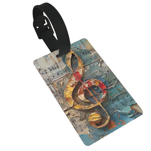 Leichter Gepäckanhänger mit Musiknoten-Druck, niedliches und einzigartiges Reisezubehör, abnehmbarer Gurt Leichter Gepäckanhänger mit Musiknoten-Druck, niedliches und einzigartiges Reisezubehör, abnehmbarer Gurt von NBRIEU